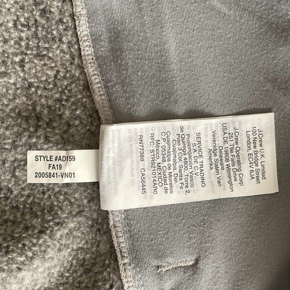 J Crew Nordic Men’s Medium Gray Jacket Polartec Sweater Fleece - Picture 10 of 11
